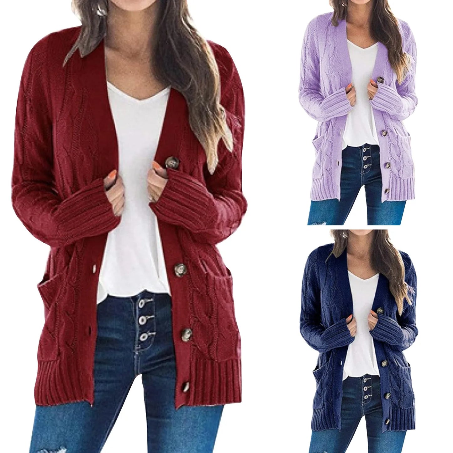 Damen Jacke Knöpfe Elegant Modern