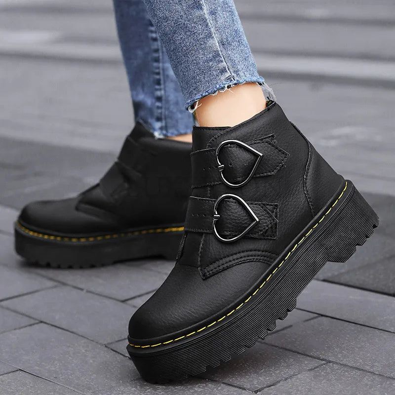 Damen Stiefeletten Dicksohlige Schuhe