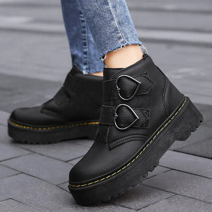 Damen Stiefeletten Dicksohlige Schuhe