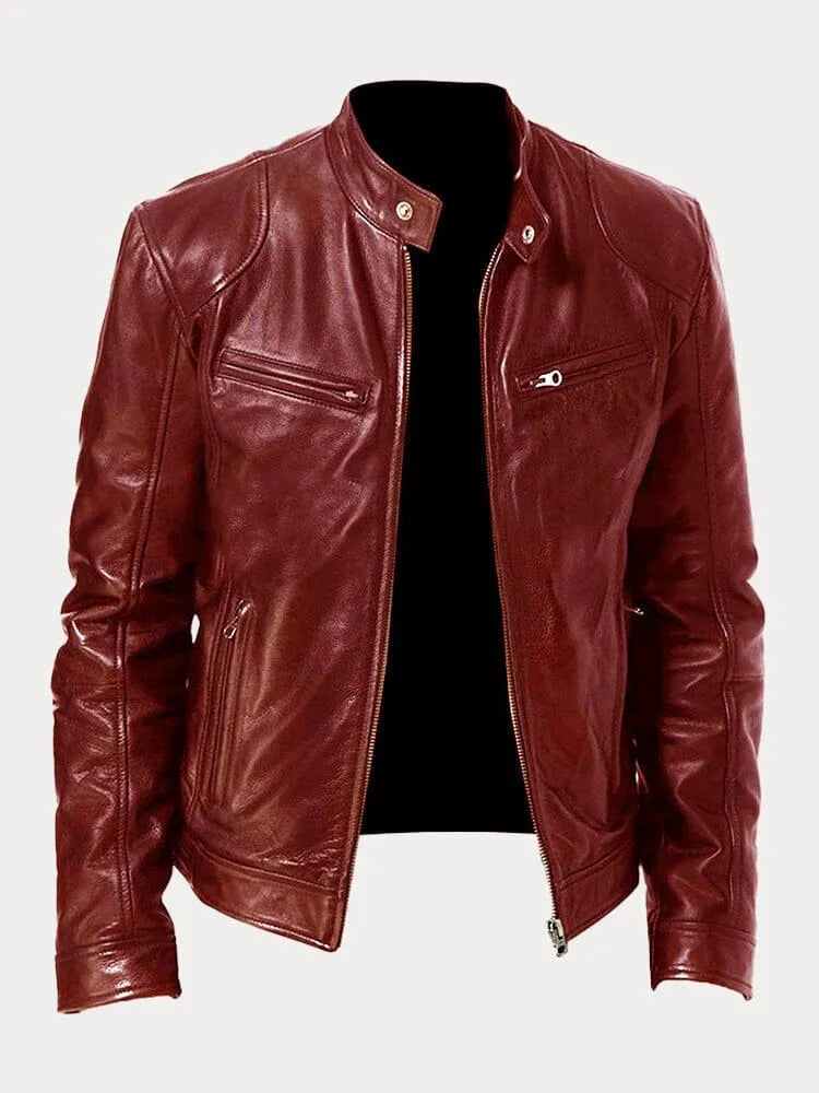 Damen Lederjacke Motojacke Schwarz - Norvielle
