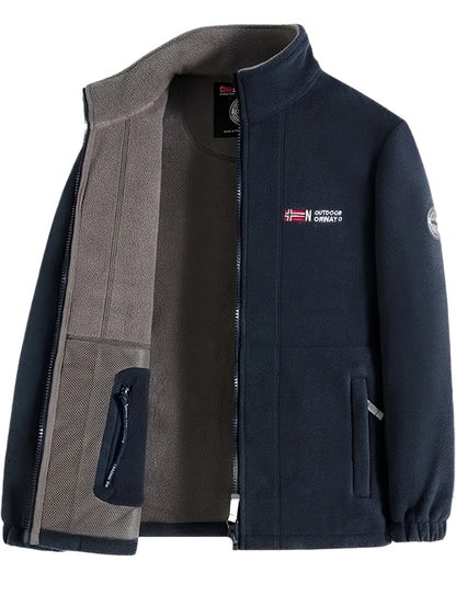 Herren Winterjacke Warm Reißverschluss Schwarz - Norvielle