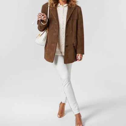 Damen Lederjacke Urban Style Locker Sitzend