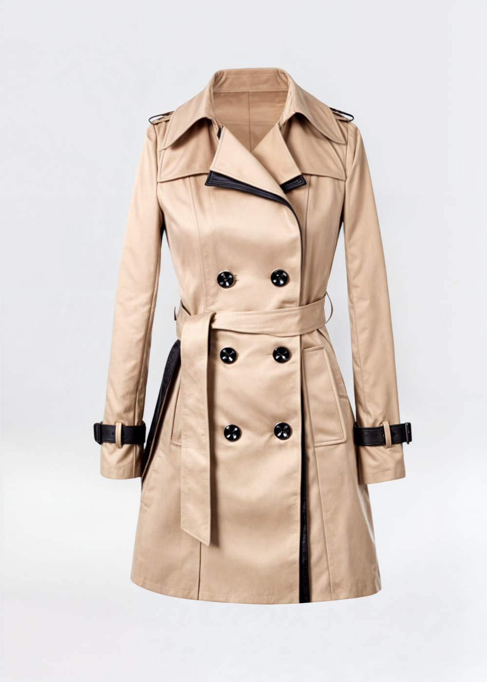 Damen Trenchcoat Lang Wasserfest