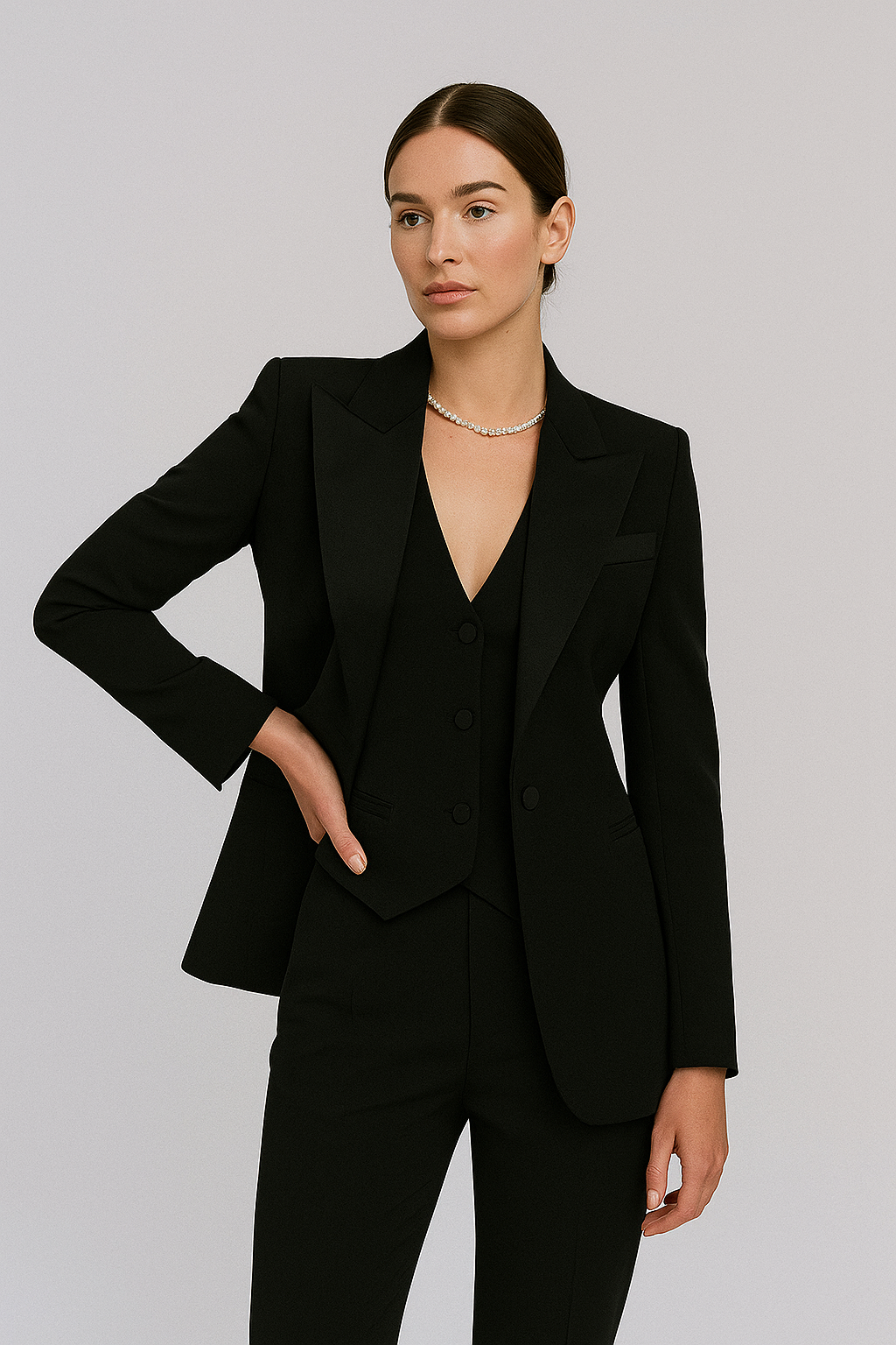 Damen Business Hosenanzug 3-teilig Chic