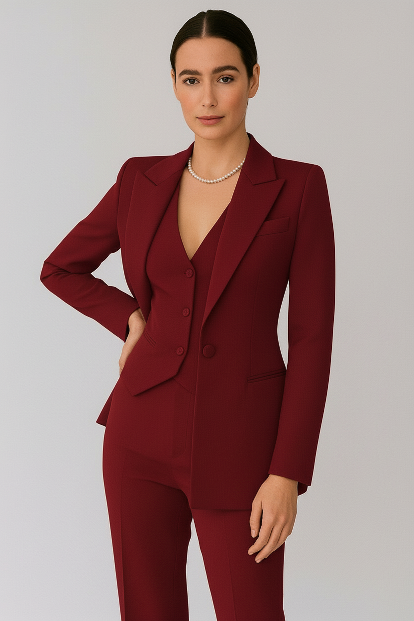 Damen Business Hosenanzug 3-teilig Chic