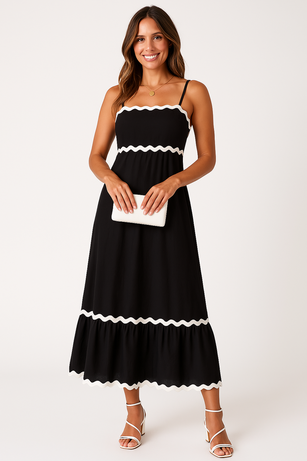 Damen A-Linie Maxikleid Spaghettiträger Sommerkleid - Norvielle