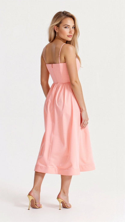 Damen A-Linie Midikleid Ascot Stil Elegantes Kleid