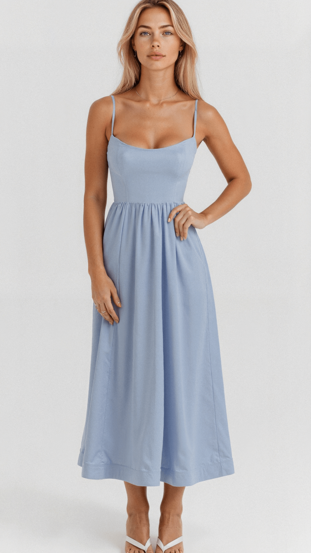 Damen A-Linie Midikleid Ascot Stil Elegantes Kleid