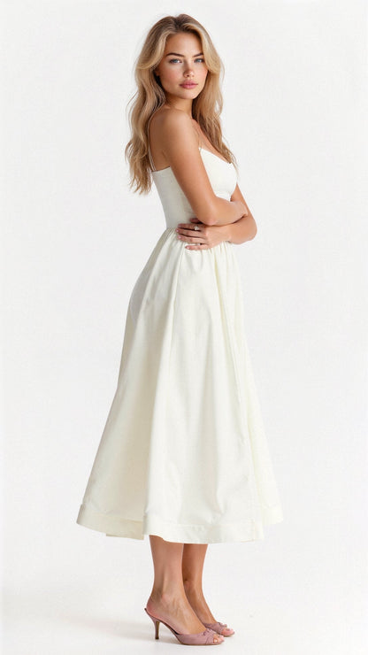 Damen A-Linie Midikleid Ascot Stil Elegantes Kleid