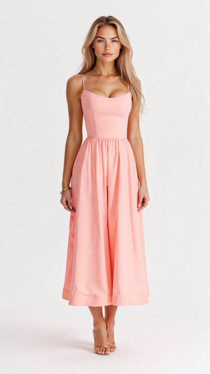 Damen A-Linie Midikleid Ascot Stil Elegantes Kleid