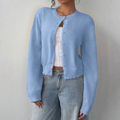 Damen Cardigan Frühling Mit Kragen Und Knöpfen