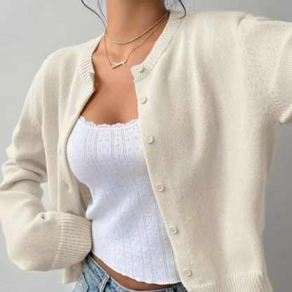 Damen Cardigan Frühling Mit Kragen Und Knöpfen