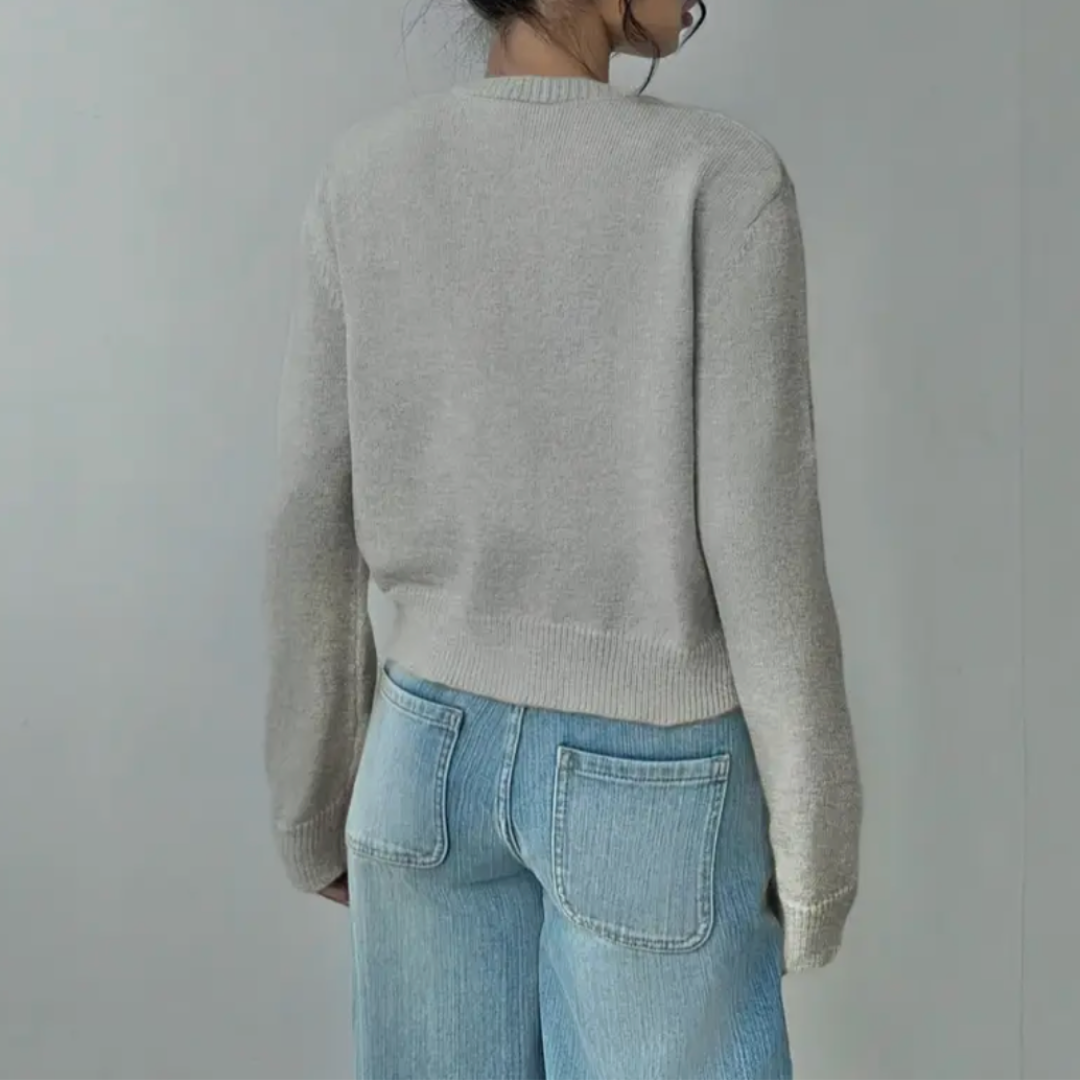 Damen Cardigan Frühling Mit Kragen Und Knöpfen