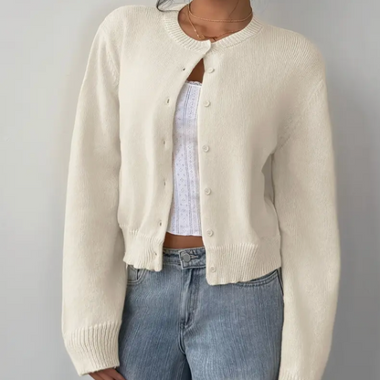 Damen Cardigan Frühling Mit Kragen Und Knöpfen - Norvielle