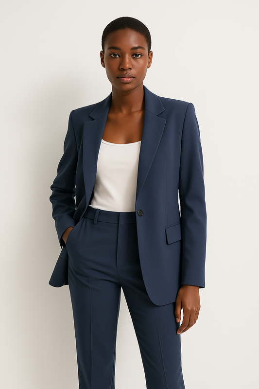 Damen Hosenanzug Set Elegant Gerade Schwarz - Norvielle
