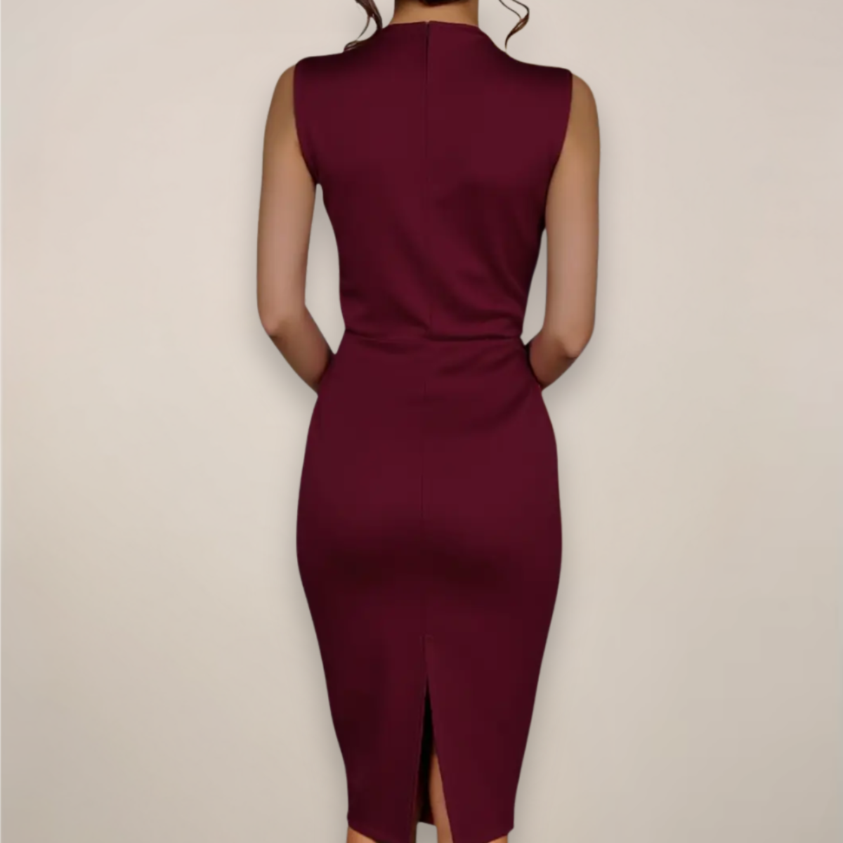 Damen Ärmelloses Midikleid Elegantes Klassikkleid
