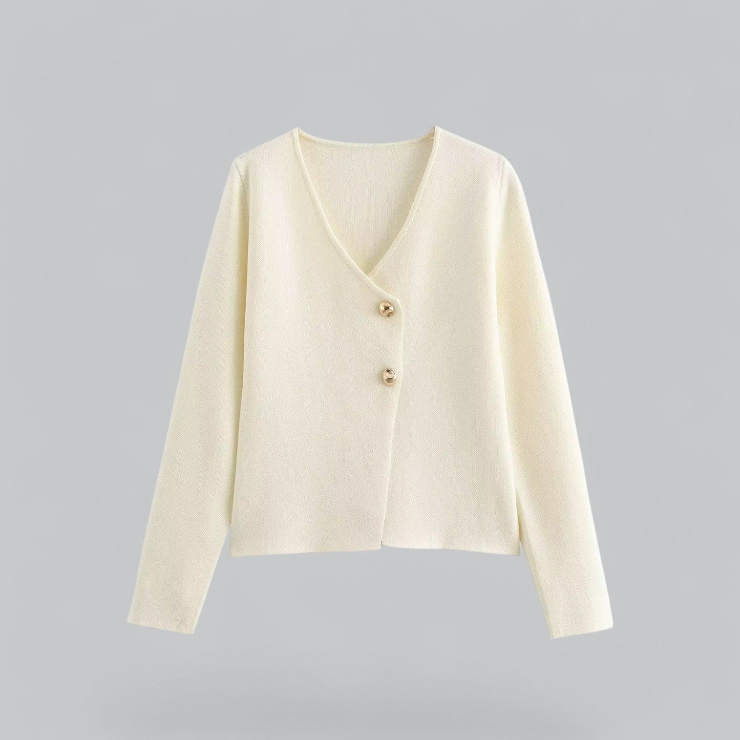 Damen Cardigan Mit Knöpfen Frühjahr Farblich Neutral
