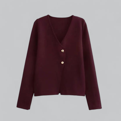 Damen Cardigan Mit Knöpfen Frühjahr Farblich Neutral