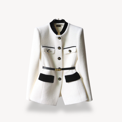 Damen Blazer Maßgeschneidert mit Gürtel und Knöpfen Elegant