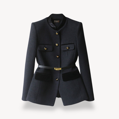 Damen Blazer Maßgeschneidert mit Gürtel und Knöpfen Elegant - Norvielle