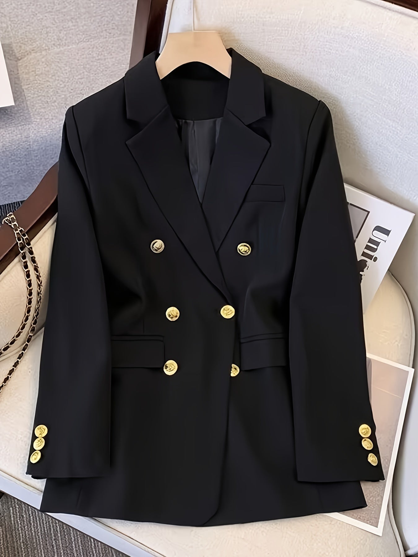 Damen Doppelreihenblazer Maßgeschneidert Elegant - Norvielle