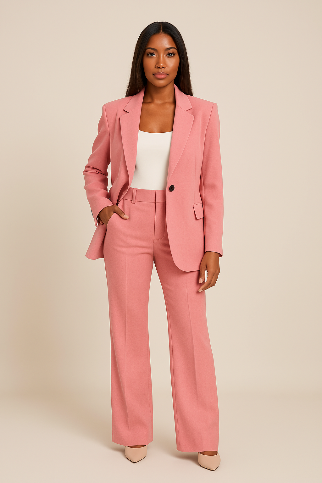 Damen Slimfit Hosenanzug Tailliert