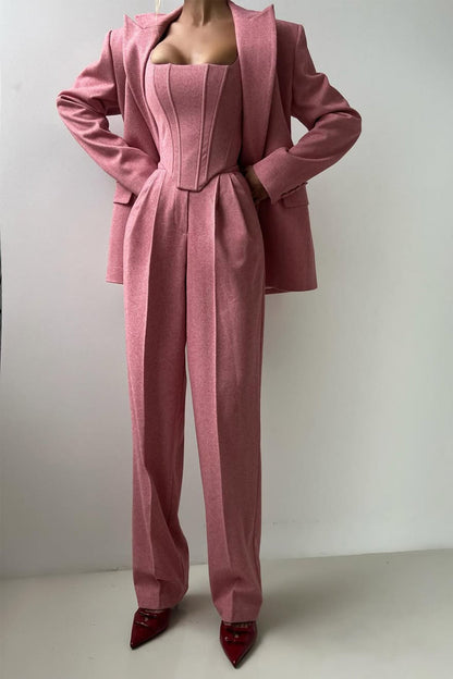 Damen Business Anzug Dreiteilig Elegant