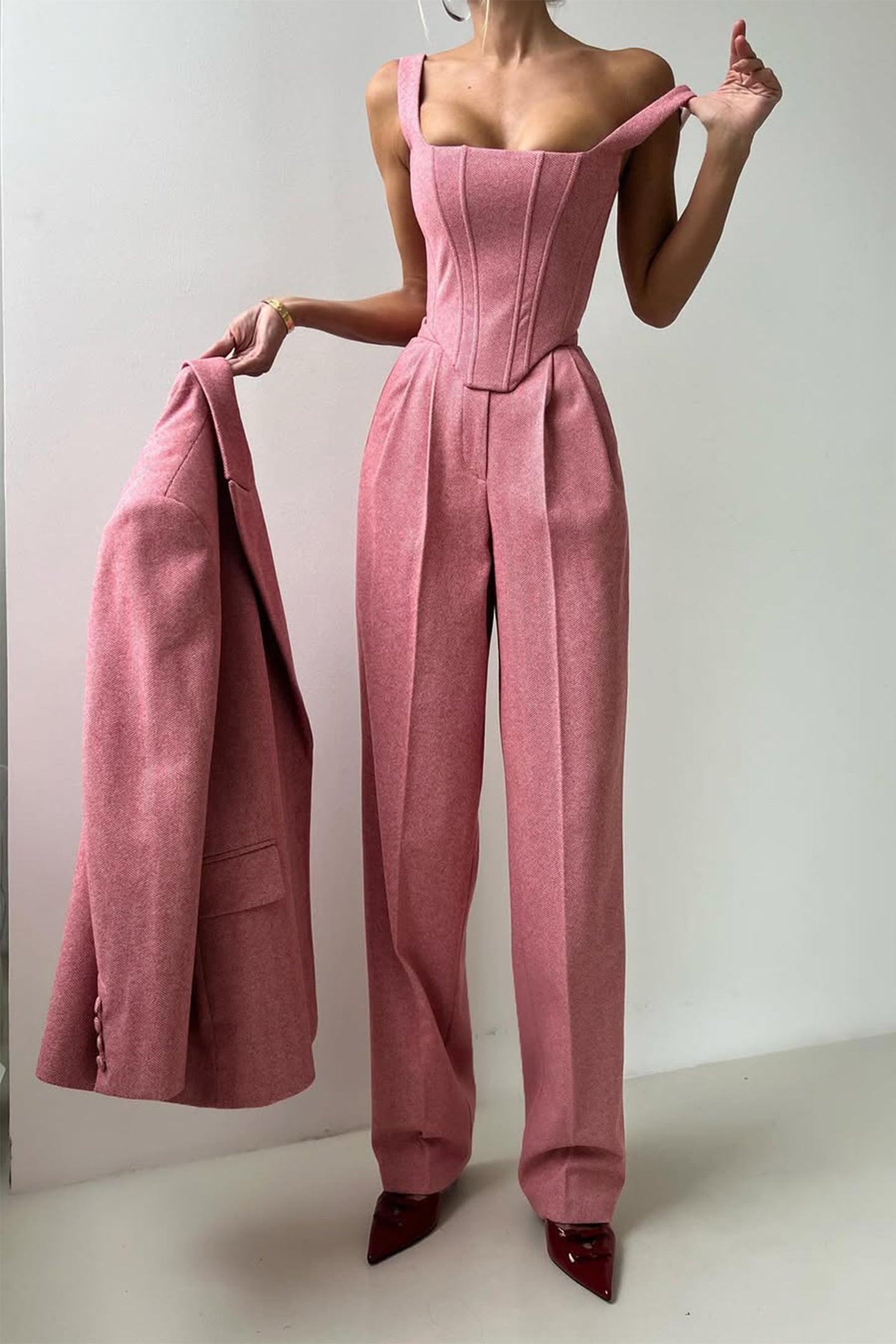 Damen Business Anzug Dreiteilig Elegant