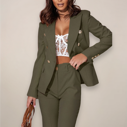 Damen Blazer Hosen Set Elegant Maßgeschneidert
