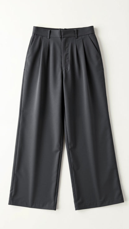 Damen Weitbein-Hose Hochtaillie Komfortabel