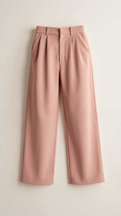 Damen Weitbein-Hose Hochtaillie Komfortabel