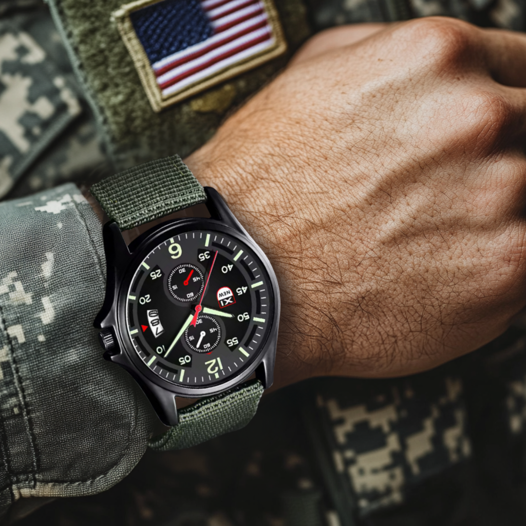 Herren Quarz Uhr Militärstil