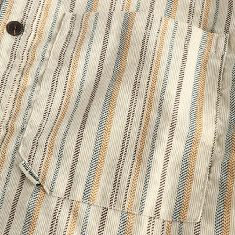 Herren Freizeithemd Streifen Blau-
