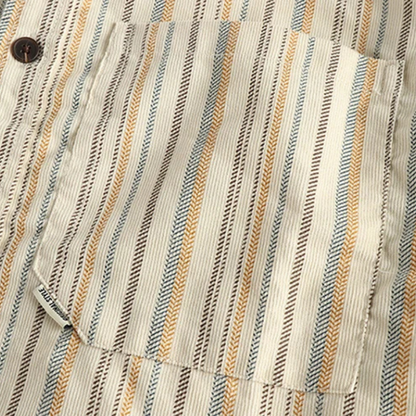 Herren Freizeithemd Streifen Blau-