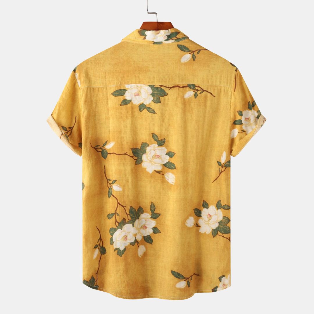 Herren Sommerhemd Leichtes Blumenmuster