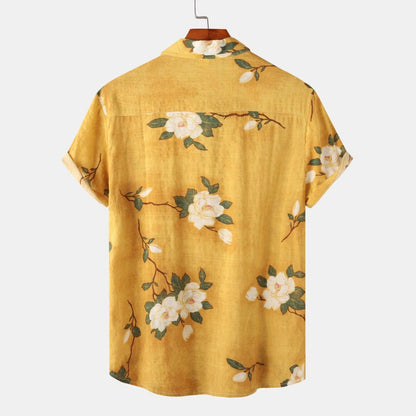 Herren Sommerhemd Leichtes Blumenmuster
