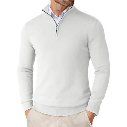 Herren Strickpullover Weich Reißverschluss Baumwolle