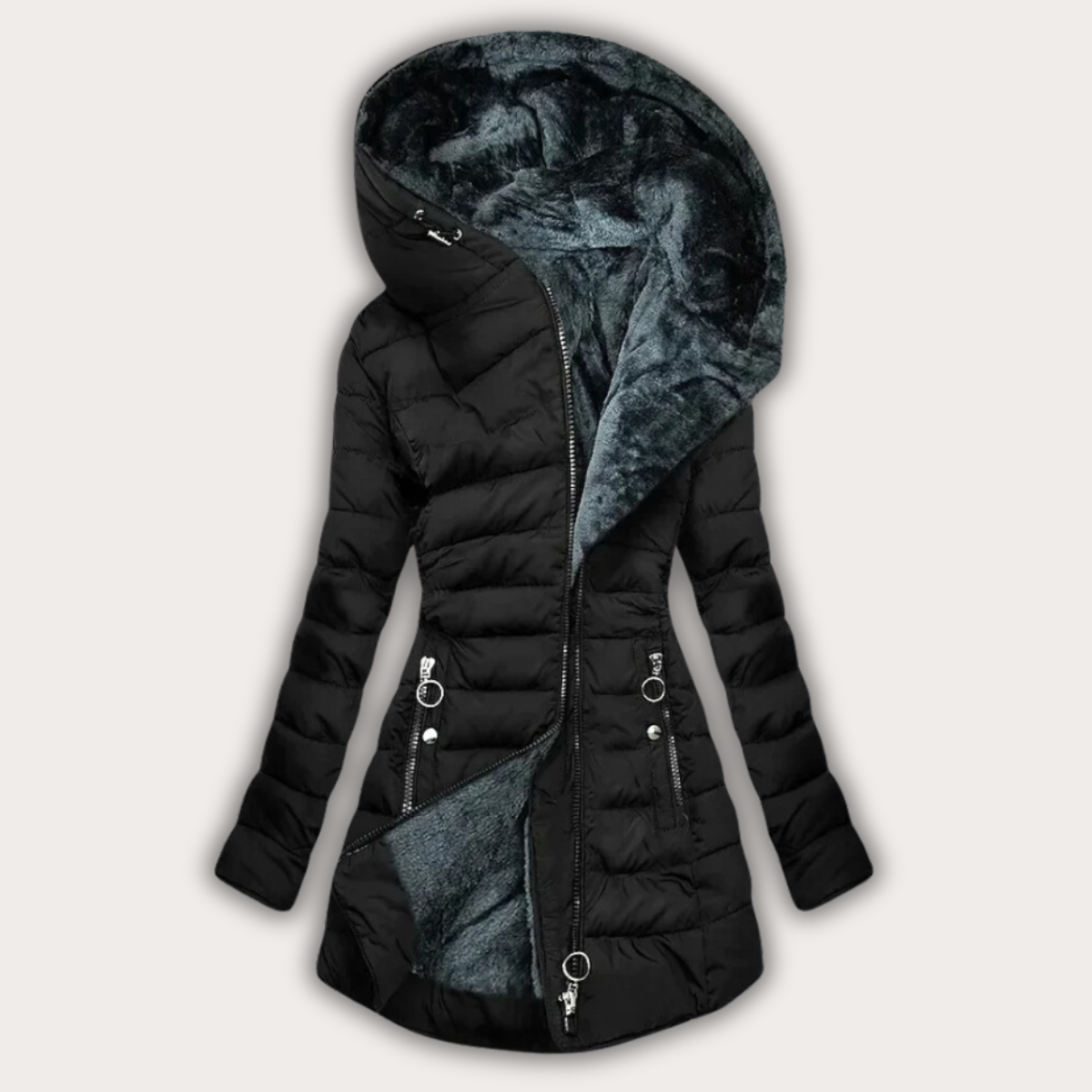 Damen Daunenjacke Warme Fellkapuze
