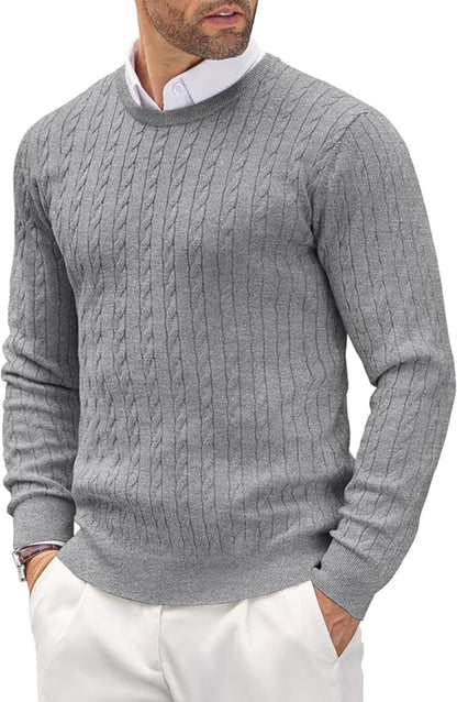 Herren Slim-Fit Pullover Feinstrick Rundhals