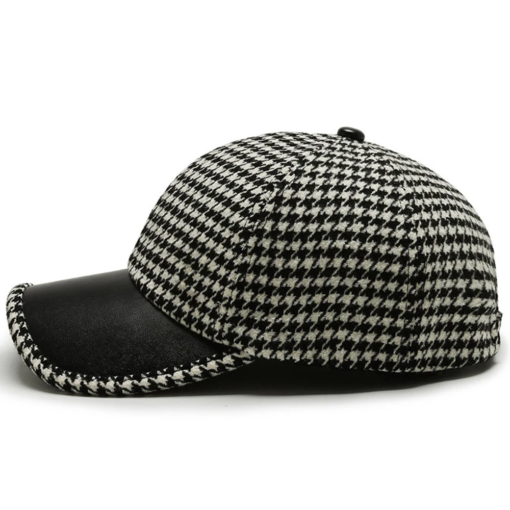 Herren Leder Mütze Elegant