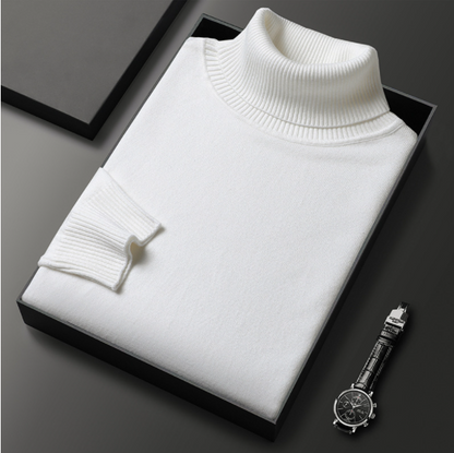 Herren Rollkragenpullover Bequem Lässig Grau