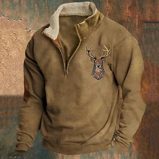 Herren Pullover Warm Viertelreißverschluss Bequem - Norvielle