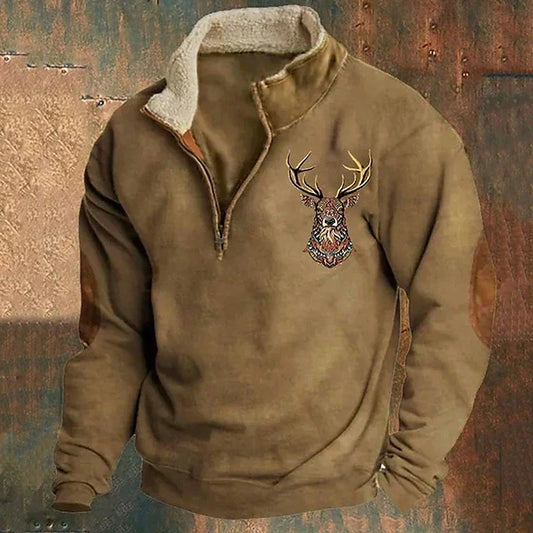 Herren Pullover Warm Viertelreißverschluss Bequem - Norvielle