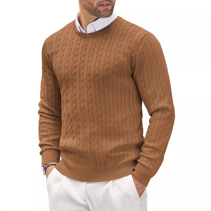 Herren Slim-Fit Pullover Feinstrick Rundhals