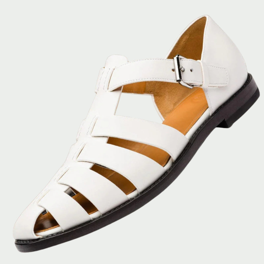 Herren Leder Sandalen Elegant Braun