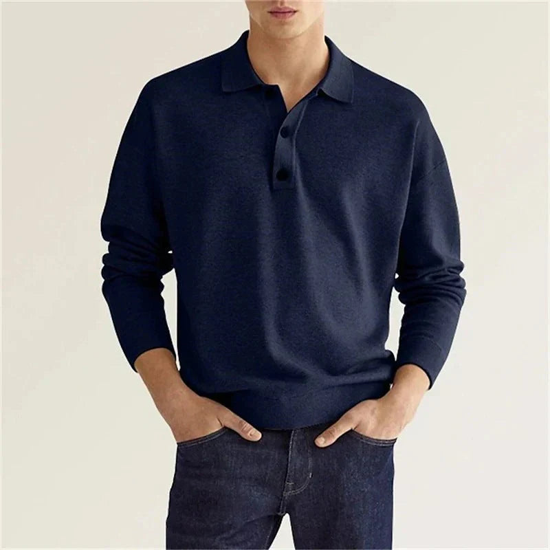 Herren Langarm Polo-Shirt Klassisch