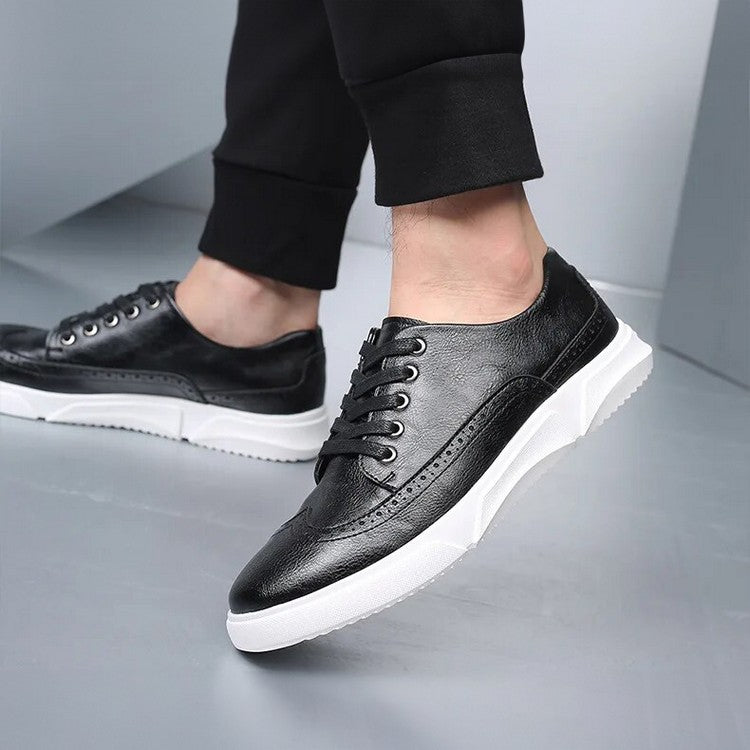 Herren Leder Sneaker Elegant Braun Geschäftslook - Norvielle