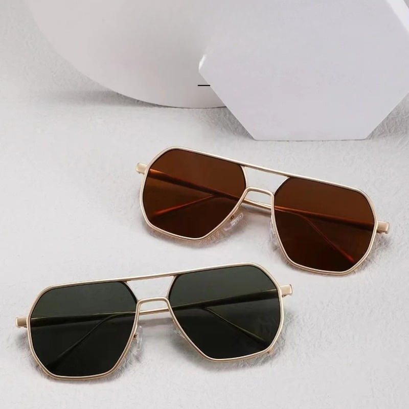 Herren Pilotenbrille Edelstahl Metall Optik Modern