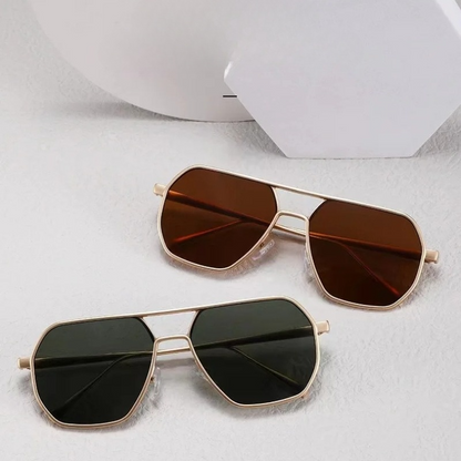 Herren Pilotenbrille Edelstahl Metall Optik Modern