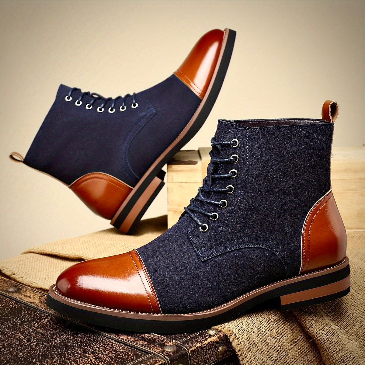 Herren Lederstiefel Oxford